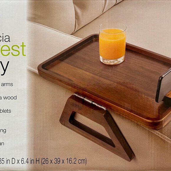 Smart Design Acacia Armrest Tray NIB - Picture 6 of 7